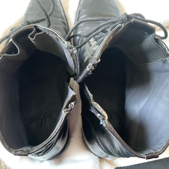 Black Men’s Mezlan custom leather handmade lace up ankle boots Sz 8.5